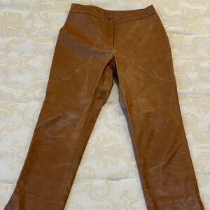 Size 36 Jackie Rose Paris faux leather tan pants